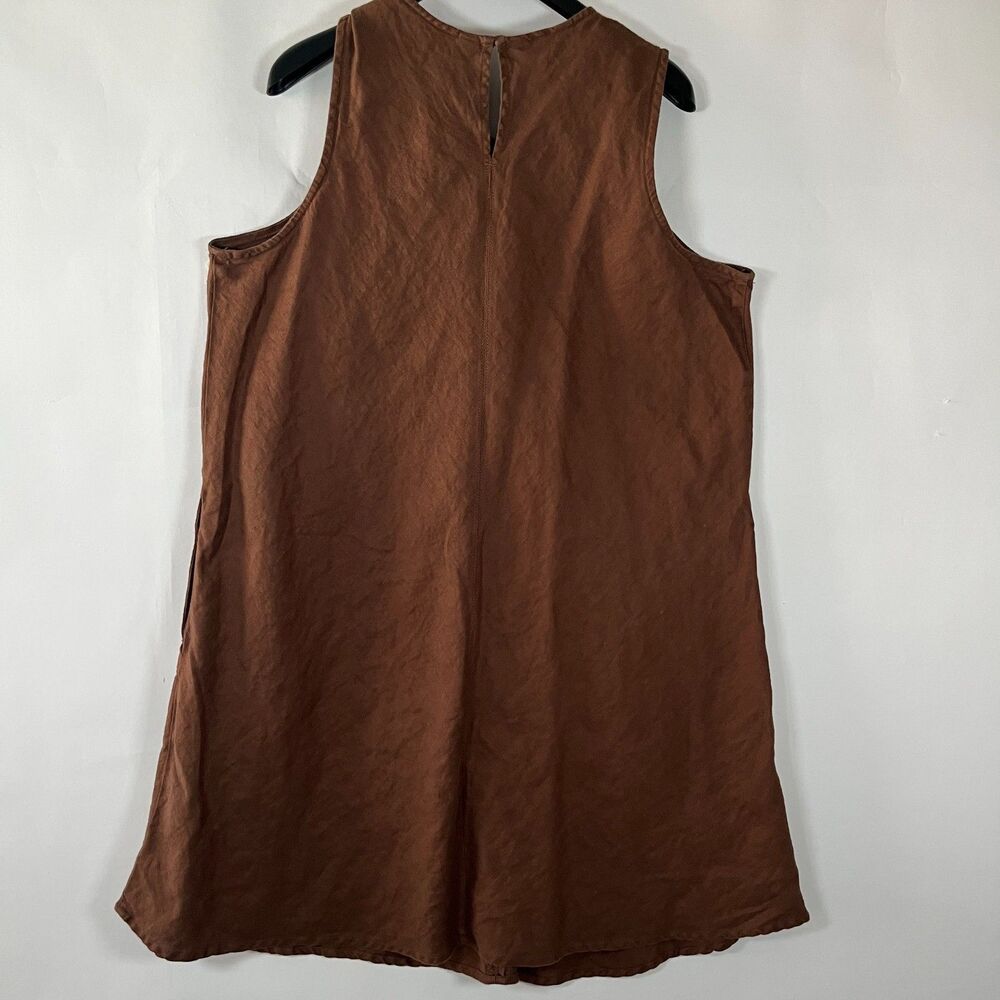 Lands' End‎ Linen Dress 1X Sleeveless Shift Resort Beachy Lagenlook Minimal - Picture 6 of 11
